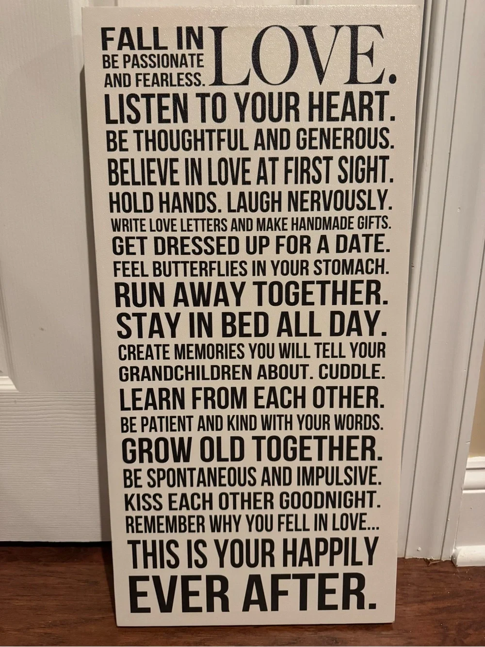 *NWOT* Target Wall Art: Love Inspirational Typography Print - Black on White